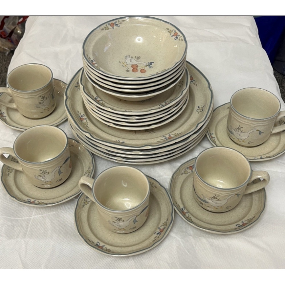 Vtg International Marmalade Stoneware 25 Pieces Goose Cottagecore Country